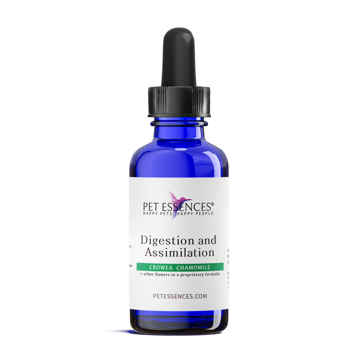 Pet Essences Digestion and Assimilation Formula, flower essence bottle for dogs and cats, front label