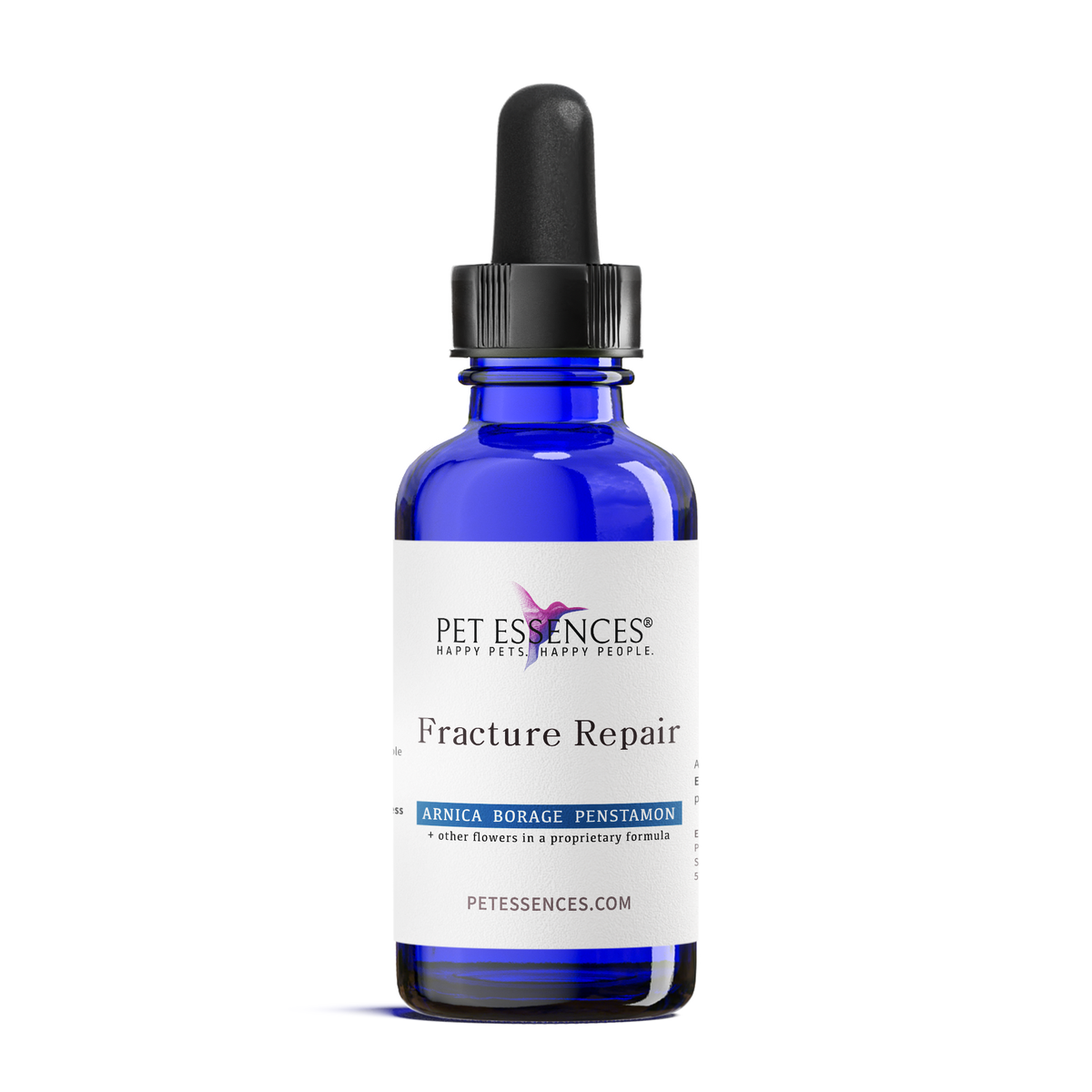 Pet Essences Fracture Repair Formula, flower essence bottle for dogs and cats, front label