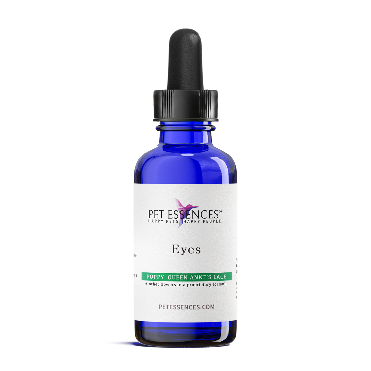 Pet Essences Eyes Formula, flower essence bottle for dogs and cats, front label